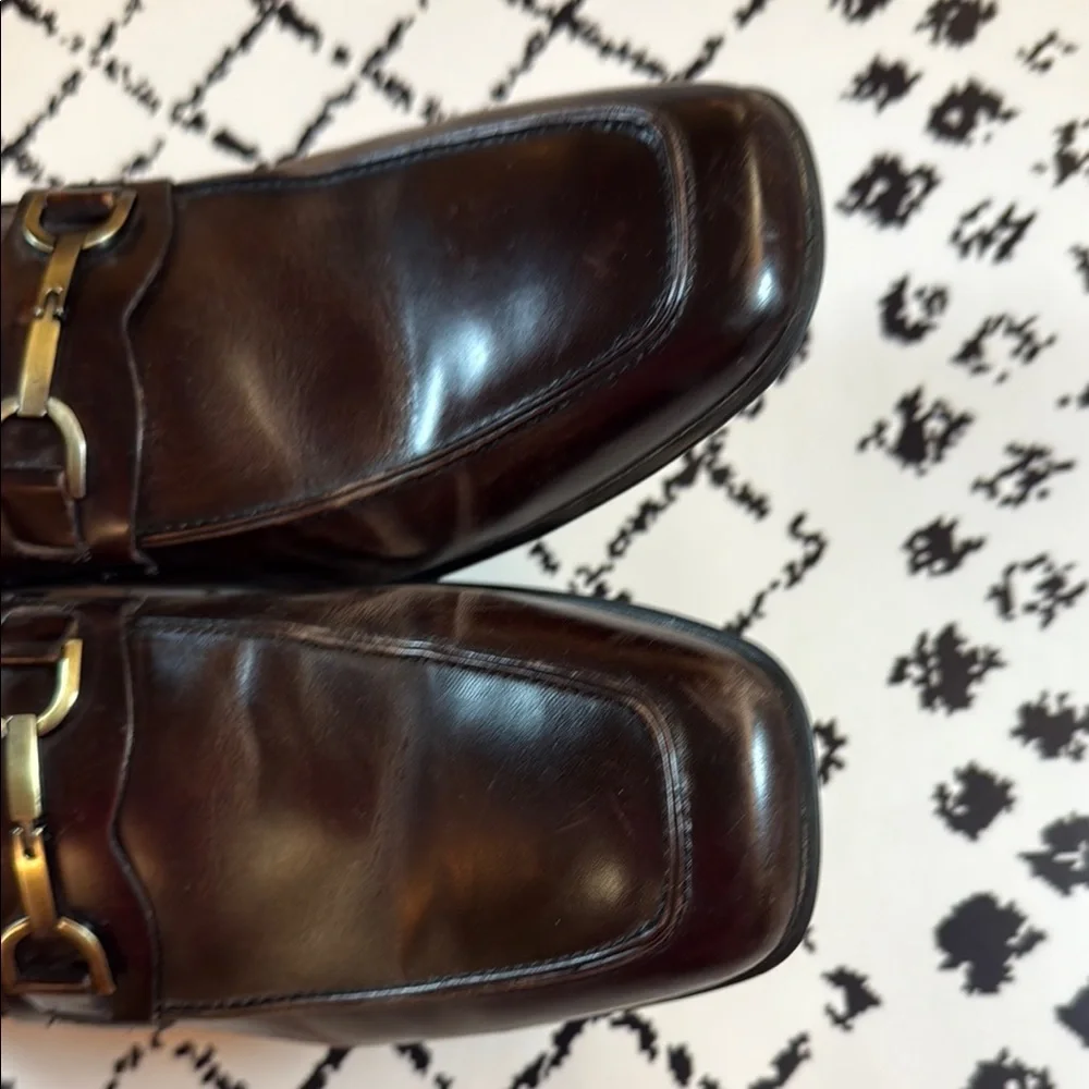 Kenneth Cole Reaction Men’s Brown Leather Loafers w/ Metal Detailing - Size 13 M